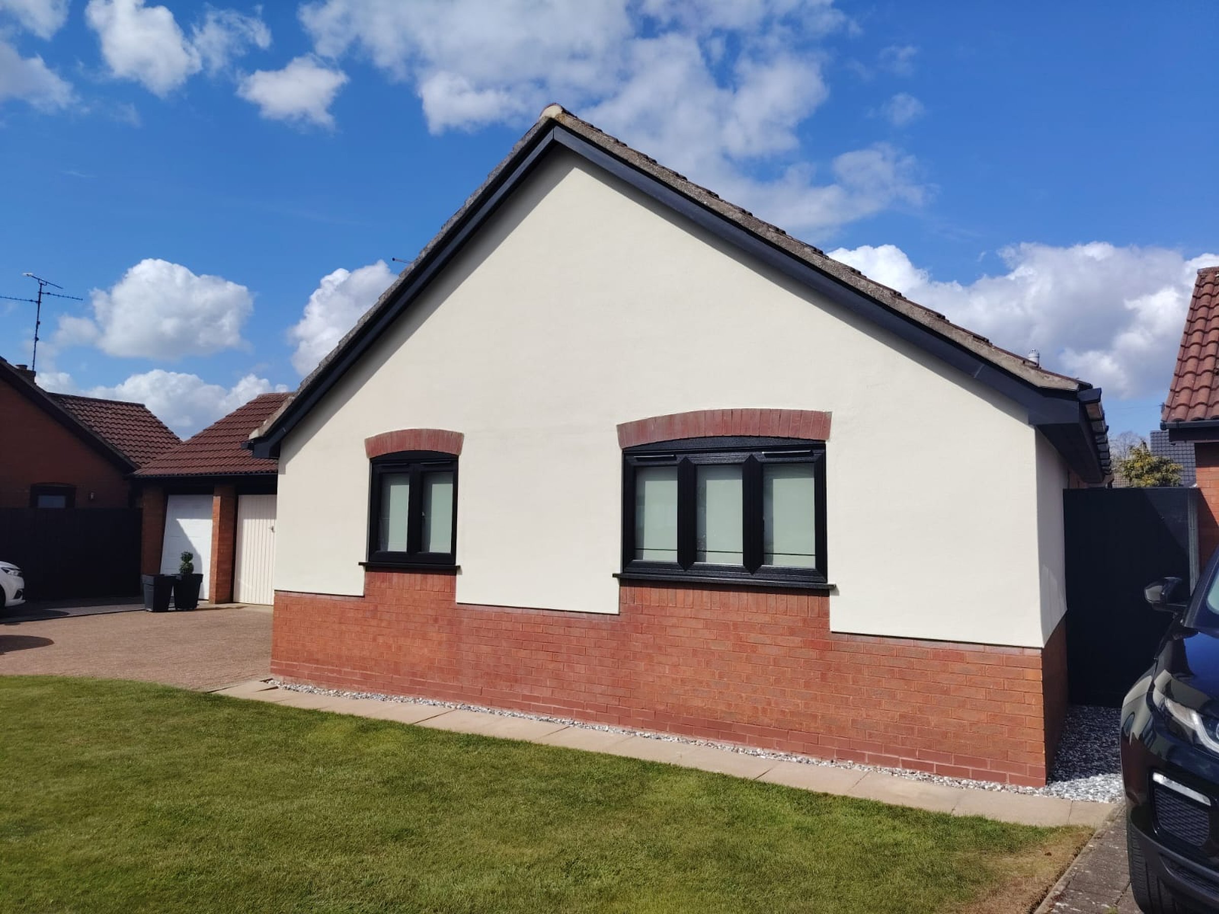 Property finished with a textured silicone render system